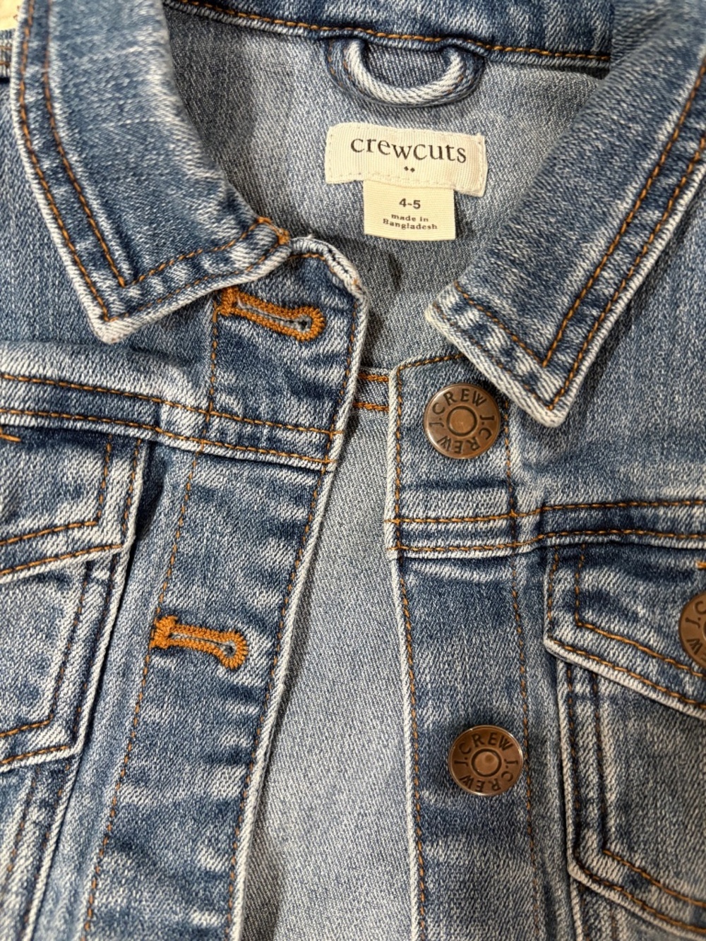 J.Crew Kids Blue Jean Jacket Size 4/5 | Denim | Button-Up | Fast Ship! - Picture 5 of 7